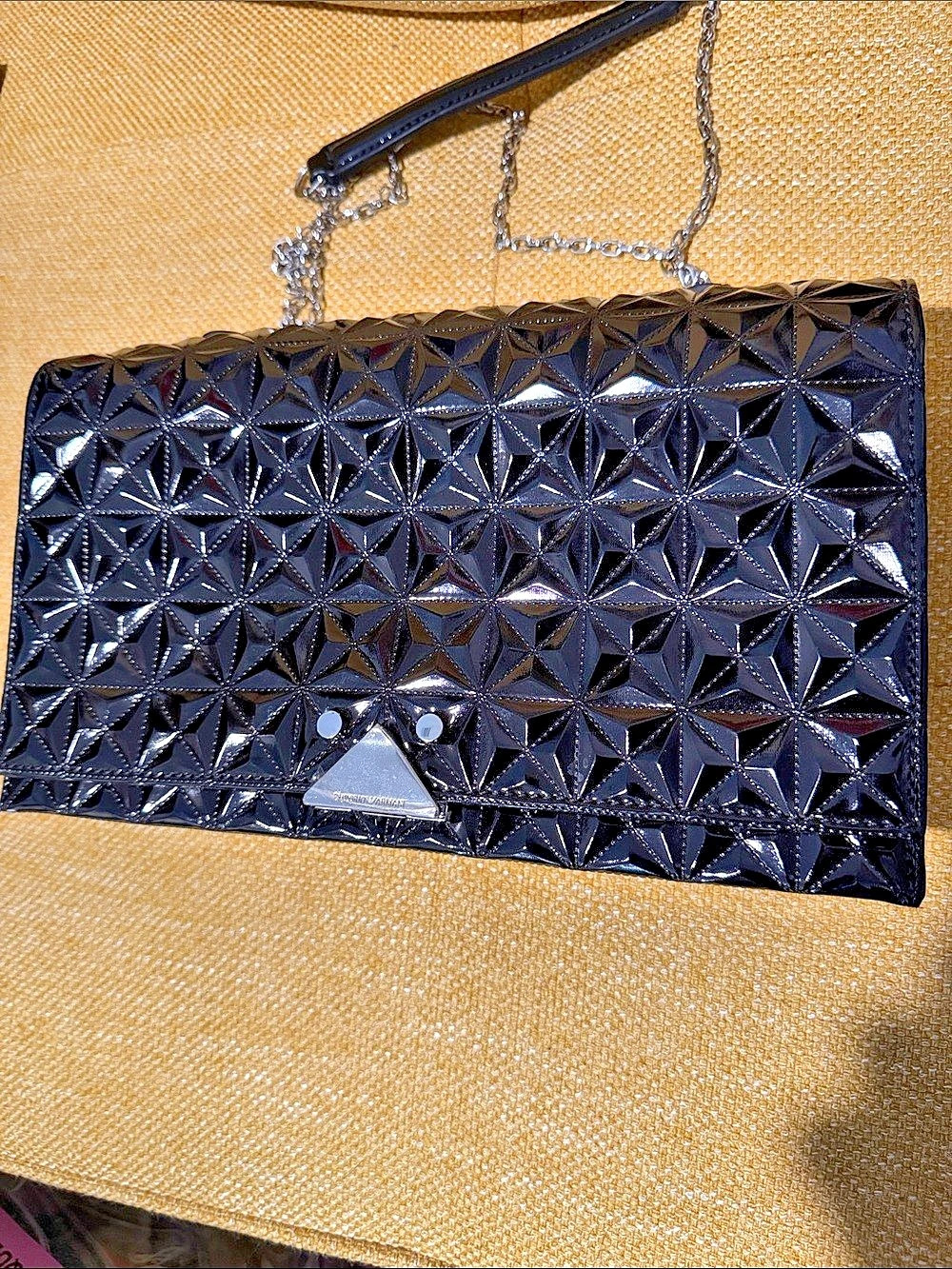 Emporio Armani Geometric Clutch in Black NWT